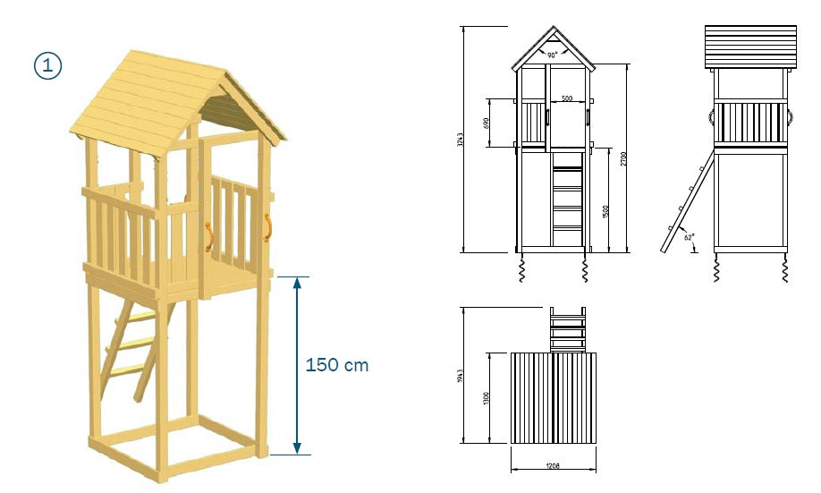 Blue Rabbit Kiosk Climbing Frame - My Outdoor Playground