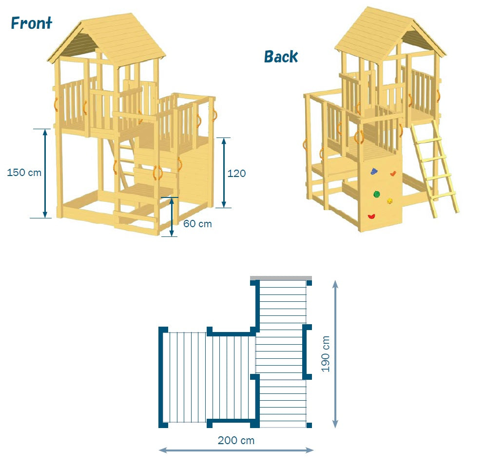 Blue Rabbit Penthouse Climbing Frame - My Outdoor Playground