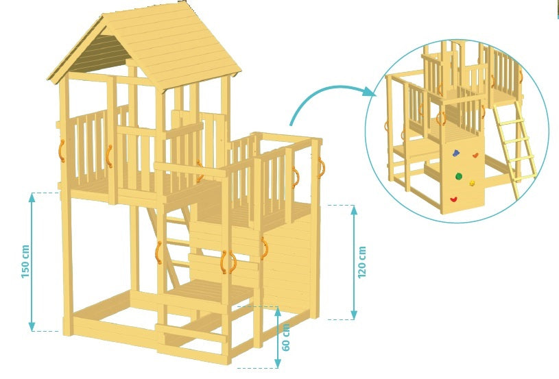 Blue Rabbit Penthouse Climbing Frame - My Outdoor Playground