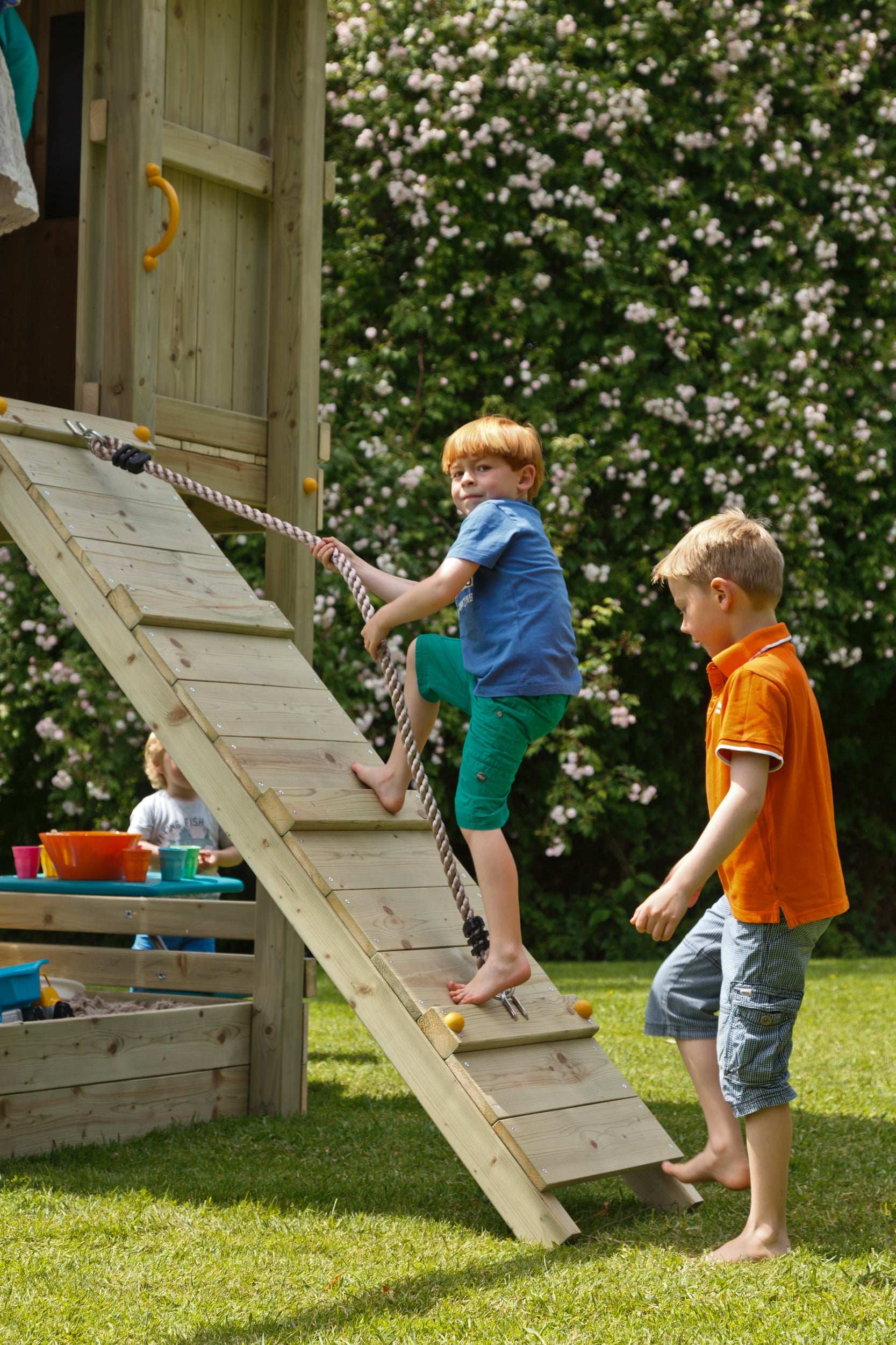 Blue Rabbit Ramp with Rope Module (add-on) - My Outdoor Playground
