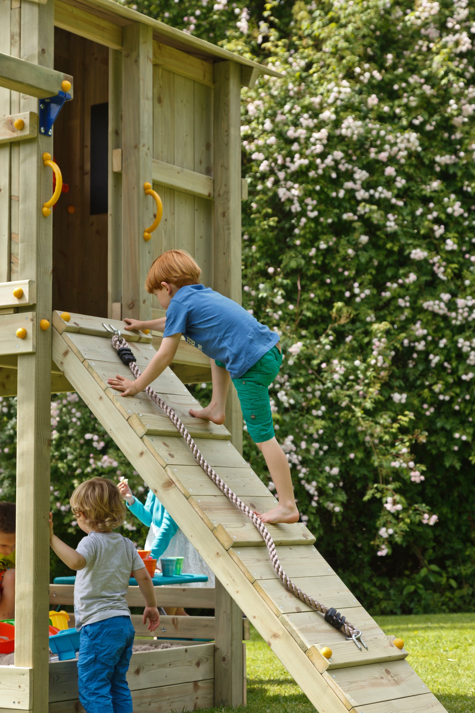 Blue Rabbit Ramp with Rope Module (add-on) - My Outdoor Playground