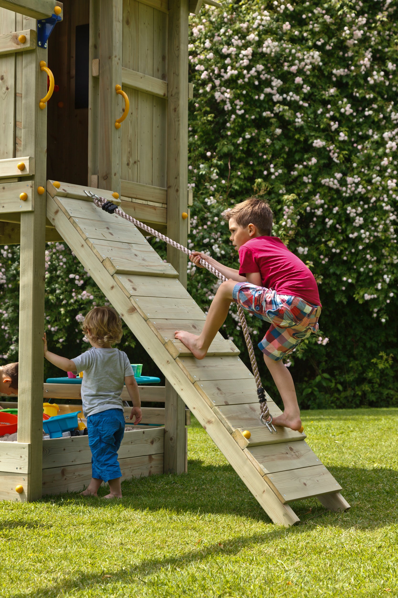 Blue Rabbit Ramp with Rope Module (add-on) - My Outdoor Playground